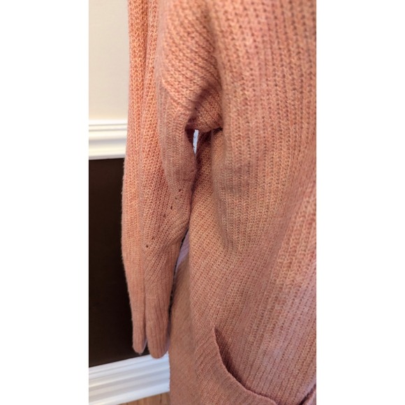 American‎ Eagle Pink Cozy Knit Open Front Cardigan Sweater M - Picture 3 of 6
